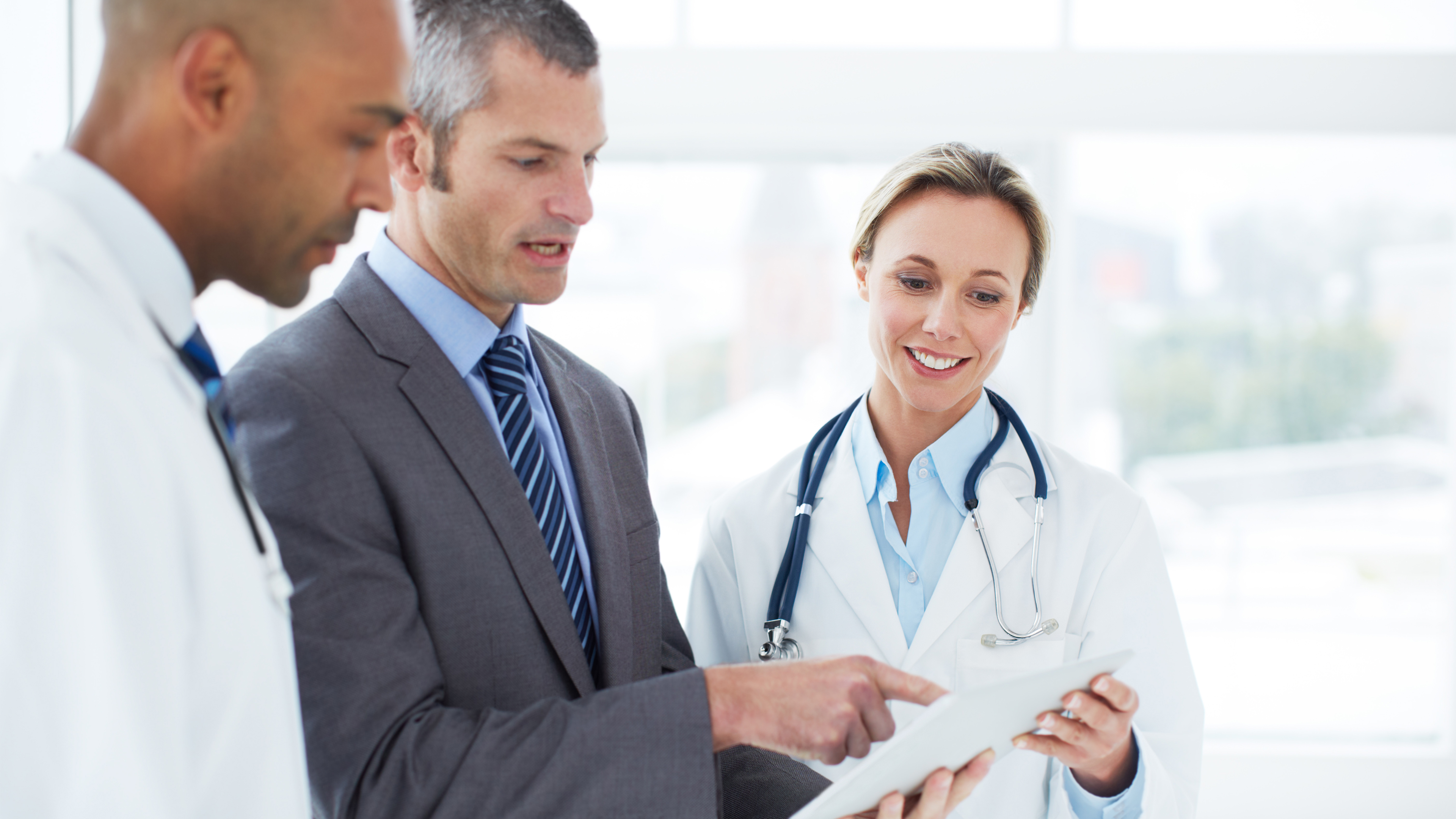heathcare doctors on tablet